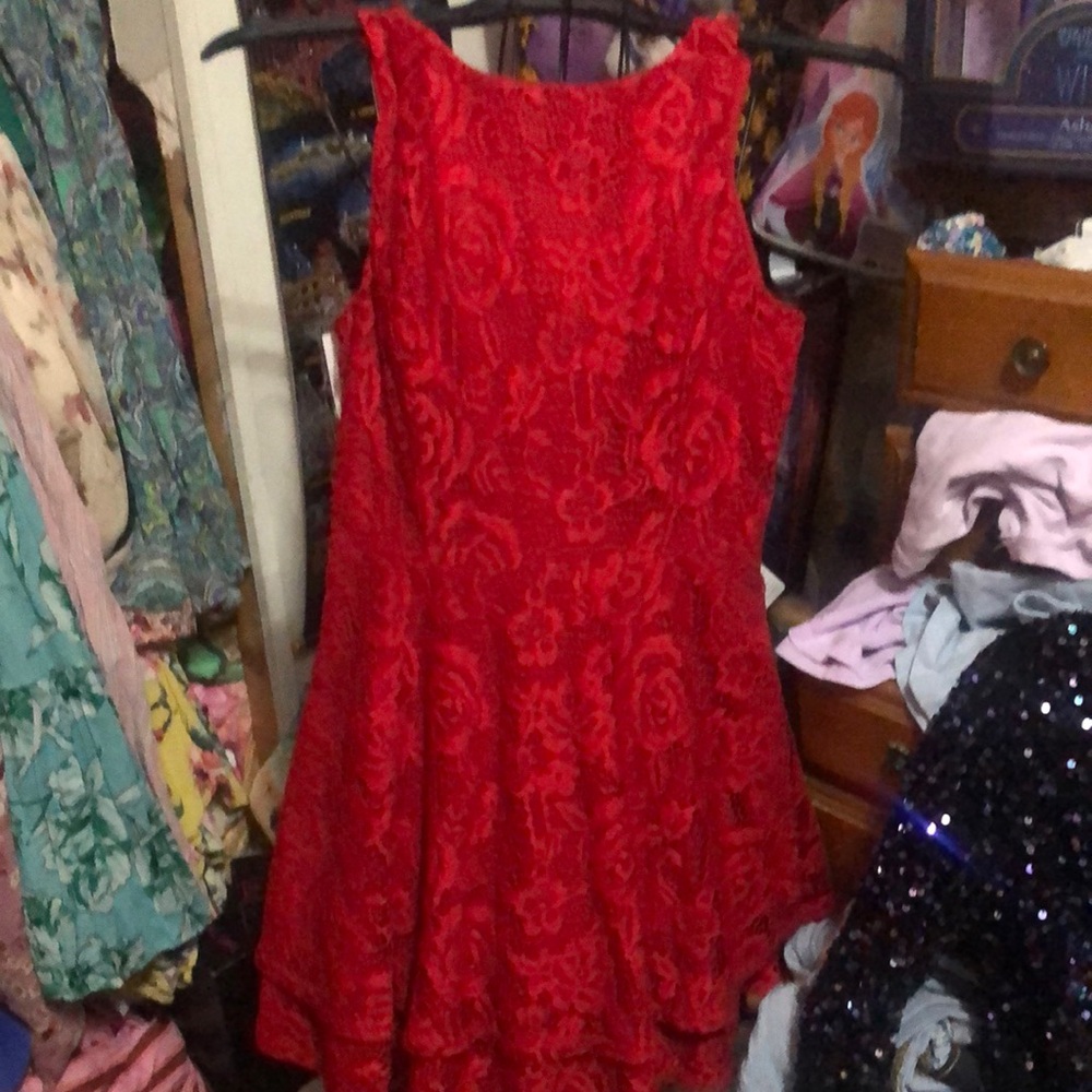 Speechless Red Floral Midi Dress